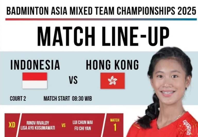 Jadwal Pertandingan Kejuaraan Beregu Campuran Asia 2025