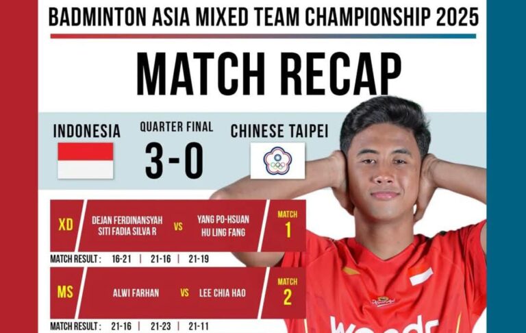 Kalahkan Taiwan, Indonesia Ditunggu Thailand Si Semifinal