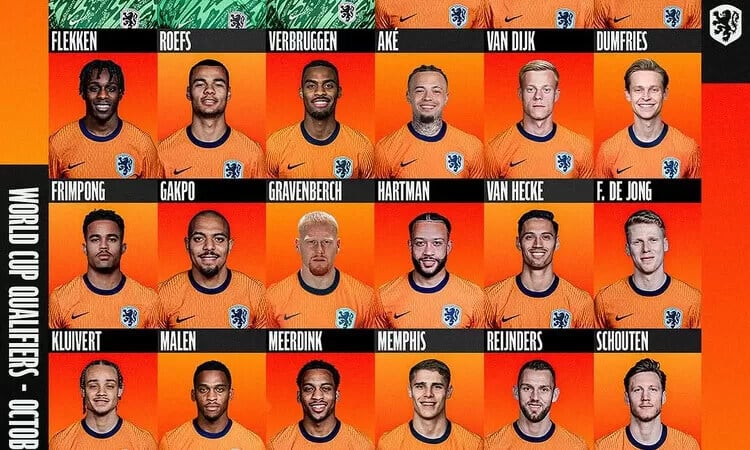 Skuad Timnas Belanda Kontra Malta Dan Finlandia