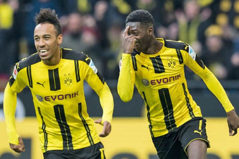 Reuni Singkat Dembele dan Aubameyang
