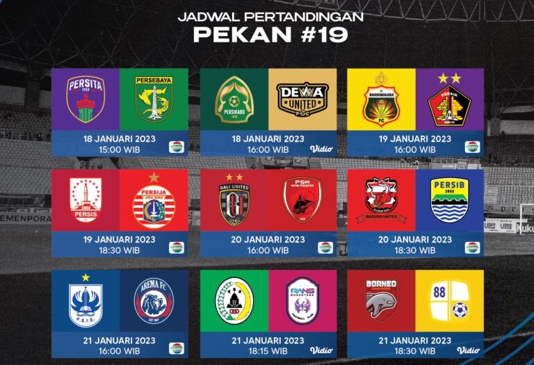 Jadwal Pekan ke 19 Liga 1 Indonesia