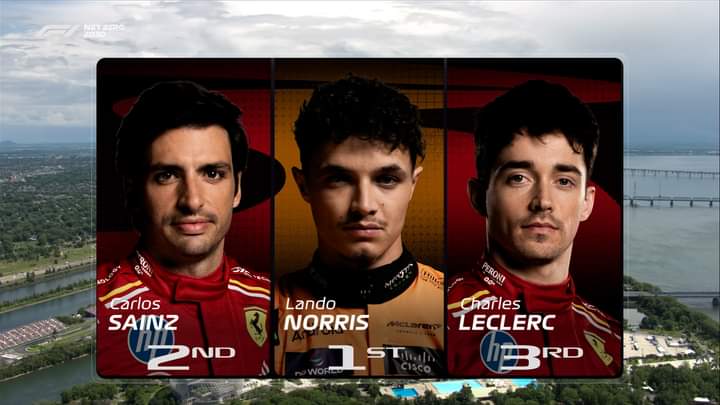 Lando Norris Diantara Duo Ferrari