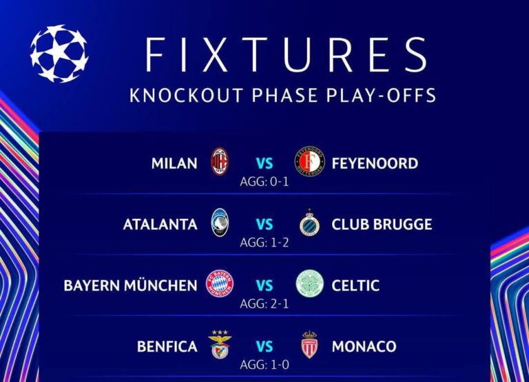 Jadwal Leg Kedua Babak Playoff Liga Champions