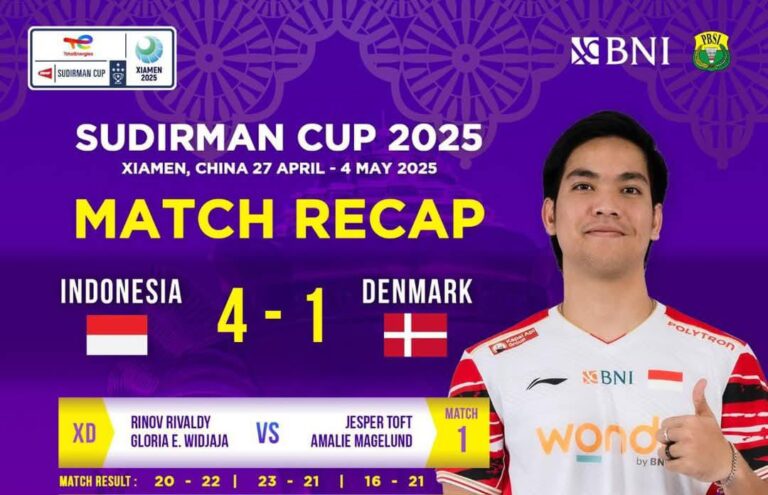 Kalahkan Denmark Indonesia Juara Grup D Piala Sudirman 2025
