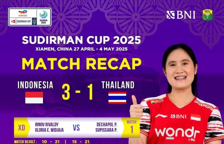 Singkirkan Thailand, Indonesia Lolos ke Semifinal Piala Sudirman