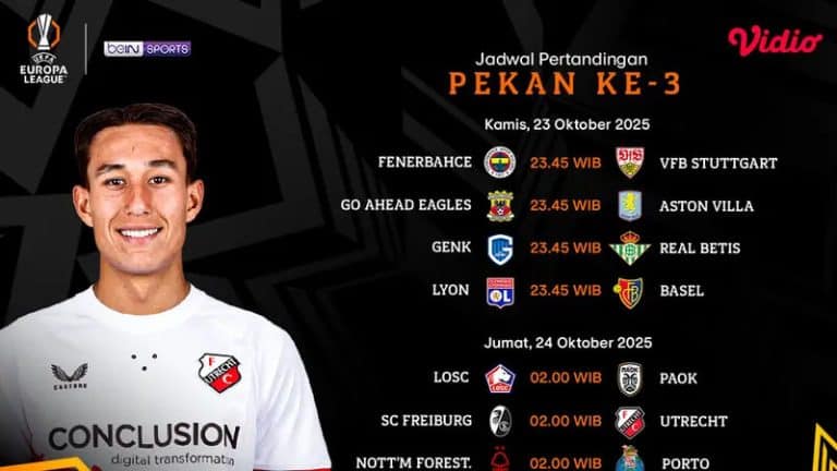 Jadwal Matchday 3 Liga Europa 2025
