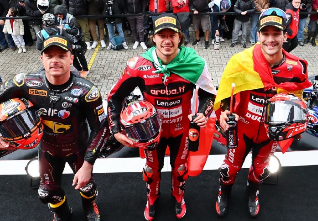 Bersama Ducati, Bulega Rajai Podium Juara WorldSBK Belanda